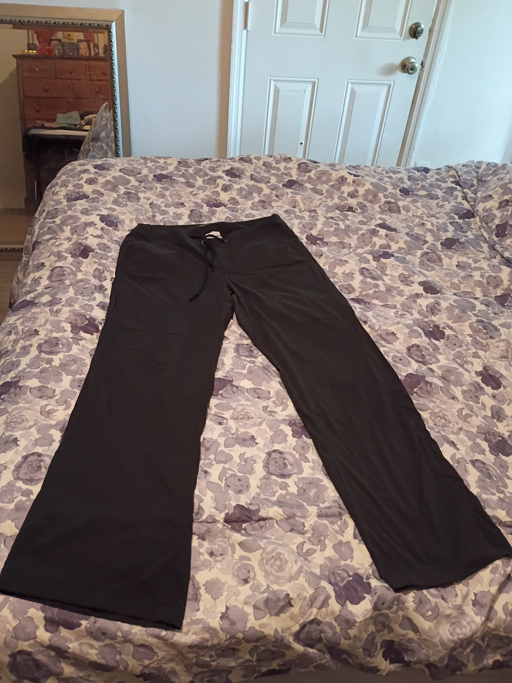 Everyday Black Wide-Leg Lounge Pants with Drawstring